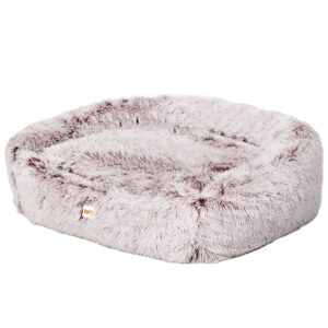 pink dog calming bed